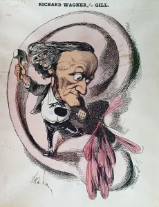 Richard Wagner splitting the ear drum of the world, illustration in L'Eclipse' Richard Wagner splitting the ear drum of the world, illustration in L'Eclipse'