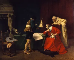 Richelieu Studies the Plans of Attack for the Siege of La Rochelle (oil on canvas) Richelieu Studies the Plans of Attack for the Siege of La Rochelle (oil on canvas)