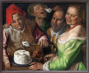 Ricotta Eaters, Painting by Vincenzo Campi (1536-1591). Photography, KIM Youngtae, Lyon, Musee des Beaux Arts de Lyon Ricotta Eaters, Painting by Vincenzo Campi (1536-1591). Photography, KIM Youngtae, Lyon, Musee des Beaux Arts de Lyon