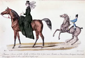 Riding Costumes - Engraving, 1829