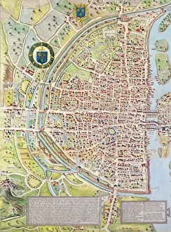 Detail of the Right Bank, from the map of Paris c. 1540 Detail of the Right Bank, from the map of Paris c. 1540