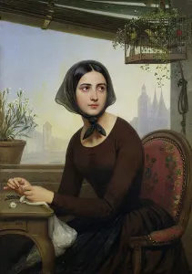 Rigolette Trying to Distract herself during Germains Absence, 1844 (oil on canvas) Rigolette Trying to Distract herself during Germains Absence, 1844 (oil on canvas)