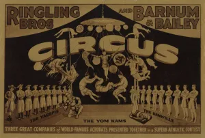 Ringling Bros and Barnum and Bailey Circus, with world famous acrobats (colour litho) Ringling Bros and Barnum and Bailey Circus, with world famous acrobats (colour litho)