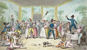 Riotous scene in a tavern during the period of the French Revolution, c Riotous scene in a tavern during the period of the French Revolution, c