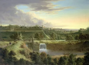 River Landscape by a Walled Town, probably Sachausen River Landscape by a Walled Town, probably Sachausen