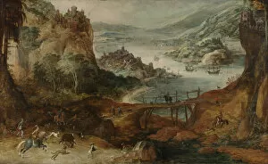 Related Images Gallery: River Landscape with a Wild Boar Hunt (oil on panel)