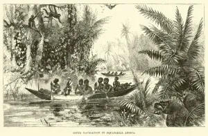 River Navigation in Equatorial Africa (engraving) River Navigation in Equatorial Africa (engraving)