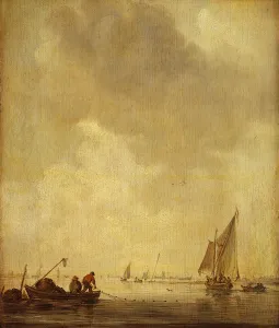 A River Scene, with Fishermen Laying a Net, 1638 (oil on oak) A River Scene, with Fishermen Laying a Net, 1638 (oil on oak)