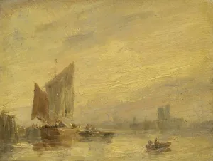 Impasto Gallery: River Scene, Rouen (oil on panel)