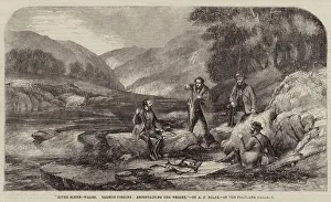 River Scene, Wales, Salmon-Fishing, ascertaining the Weight (engraving) River Scene, Wales, Salmon-Fishing, ascertaining the Weight (engraving)