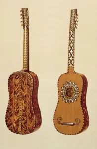 Rizzio Guitar, from Musical Instruments (coloured litho) Rizzio Guitar, from Musical Instruments (coloured litho)