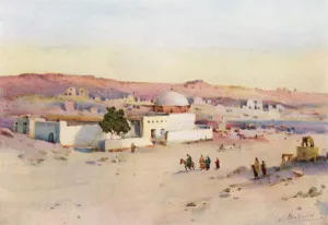 Ella Du Cane Gallery: The Road from Assuan to Shellal (colour litho)