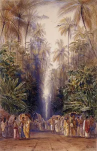 On the Road to Galle, Ceylon, 1876 (encil and w/c, heightened with touches of white On the Road to Galle, Ceylon, 1876 (encil and w/c, heightened with touches of white