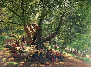 Robin Hood and his Merry Men, 1859 (mixed media on paper)