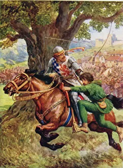 Robin Hood rescues Little John, illustration from Robin Hood and his Life in the Merry Greenwood