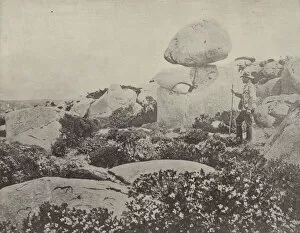 Basaltic Gallery: The Rocking Stone, Hobart (b / w photo)