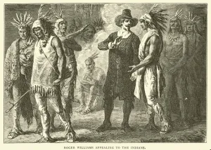 Roger Williams appealing to the Indians (engraving) Roger Williams appealing to the Indians (engraving)