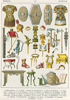 Roman Accessories, from Trachten der Voelker, 1864 (colour litho) Roman Accessories, from Trachten der Voelker, 1864 (colour litho)