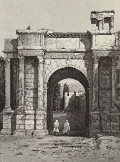 Tebessa Collection: Roman Arch of Caracalla, Tebessa (Thebeste), Algeria (engraving)