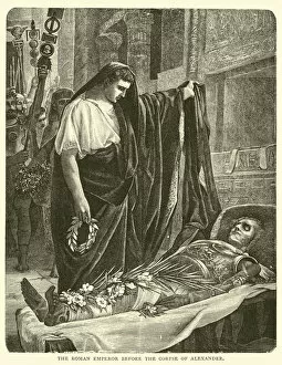 The Roman Emperor before the Corpse of Alexander (engraving)