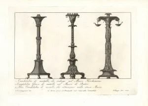 Roman and Greek metal candelabras. 1802 (engraving) Roman and Greek metal candelabras. 1802 (engraving)