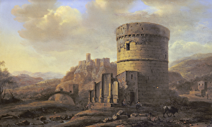 Roman Landscape: The Tomb of Cecilia Metella (oil on panel) Roman Landscape: The Tomb of Cecilia Metella (oil on panel)