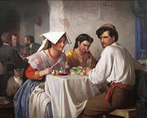 Fork Gallery: In a Roman Osteria, 1866 (oil on canvas)