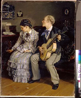 Romance impitoyable. (Ruthless Romance). Peinture de Ilarion Mikhailovich Pryanishnikov (1840-1894), huile sur toile Romance impitoyable. (Ruthless Romance). Peinture de Ilarion Mikhailovich Pryanishnikov (1840-1894), huile sur toile