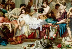 The Romans of the Decadence, detail of the central group, 1847 (oil on canvas) (detail The Romans of the Decadence, detail of the central group, 1847 (oil on canvas) (detail