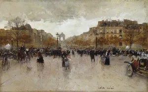 Rond Point des Champs Elysees, Paris, (pen and black ink, watercolour and bodycolour) Rond Point des Champs Elysees, Paris, (pen and black ink, watercolour and bodycolour)