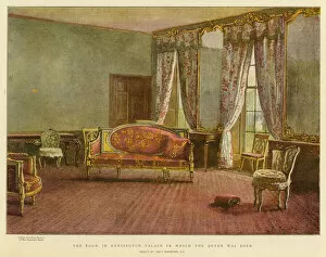The Room in Kensington Palace in which the Queen was Born (colour litho)