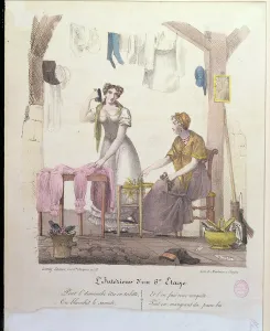 A Room on the Sixth Floor, engraved by Montoux and Cheyere, 1830 (colour litho) A Room on the Sixth Floor, engraved by Montoux and Cheyere, 1830 (colour litho)