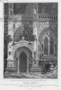 Roslyn Chapel, elevation of part of the south side, engraved by J Roslyn Chapel, elevation of part of the south side, engraved by J