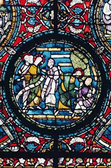 Images Dated 16th December 2010: Roundel depicting the Parable of the Fig Tree, late 12th century (stained glass)