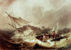 Rowing to rescue shipwrecked sailors off the Northumberland Coast Rowing to rescue shipwrecked sailors off the Northumberland Coast