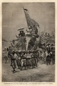 The royal banner, in the sowari (military procession), in Baroda (or Vadodara) The royal banner, in the sowari (military procession), in Baroda (or Vadodara)
