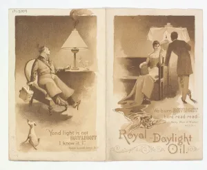 Royal Daylight Oil advertising leaflet, back and front covers Royal Daylight Oil advertising leaflet, back and front covers