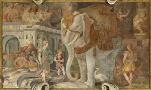 The royal elephant (fresco of the gallery Francois 1er), 16th century The royal elephant (fresco of the gallery Francois 1er), 16th century