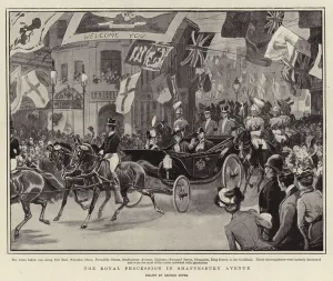 Shaftesbury Avenue Gallery: The Royal Procession in Shaftesbury Avenue (engraving)
