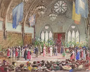 Queen Mary Of Teck Gallery: Royal Visit to Dundee, 1914 - Reception in the Albert Hall, 1914 (w / c)
