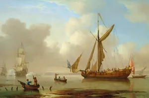 Royal Yacht becalmed at Anchor (oil on canvas) Royal Yacht becalmed at Anchor (oil on canvas)