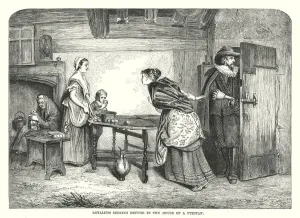 Royalists seeking Refuge in the House of a Puritan (engraving) Royalists seeking Refuge in the House of a Puritan (engraving)