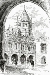 Rugby School, the Chapel Tower from the Old Quad, from The English Illustrated Rugby School, the Chapel Tower from the Old Quad, from The English Illustrated