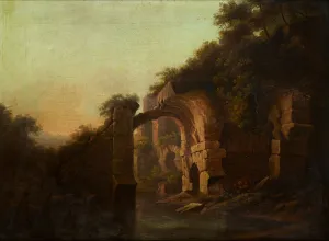 A Ruined Bridge Over a River, Italy (oil on canvas) A Ruined Bridge Over a River, Italy (oil on canvas)