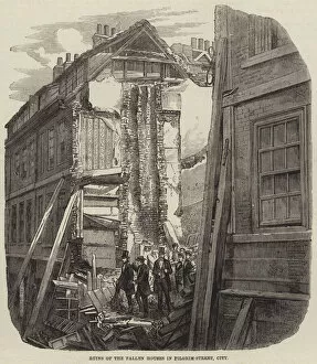 Pilgrim Street Gallery: Ruins of the Fallen Houses in Pilgrim-Street, City (engraving)