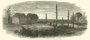 Ruins of Garrett's Barn and Out-houses near Port Royal, where Booth was shot Ruins of Garrett's Barn and Out-houses near Port Royal, where Booth was shot