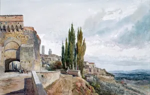 The Ruins of the Roman Theatre at San Gimignano, 19th century The Ruins of the Roman Theatre at San Gimignano, 19th century