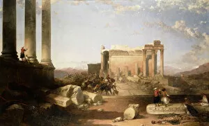 Images Dated 5th October 2012: Ruins of the Temple of the Sun at Baalbec, 1861 (oil on canvas)