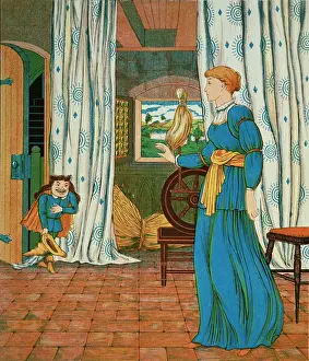 Rumpelstiltskin with the Princess (colour litho) Rumpelstiltskin with the Princess (colour litho)