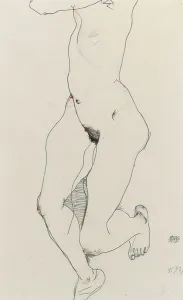 Running woman, 1913 (w/c & pencil on paper) (recto of 995693) Running woman, 1913 (w/c & pencil on paper) (recto of 995693)